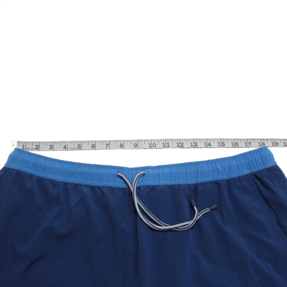 Peter Millar NWT Swimsuit Size XL US Seaside In Solid Blue Polyester Blend